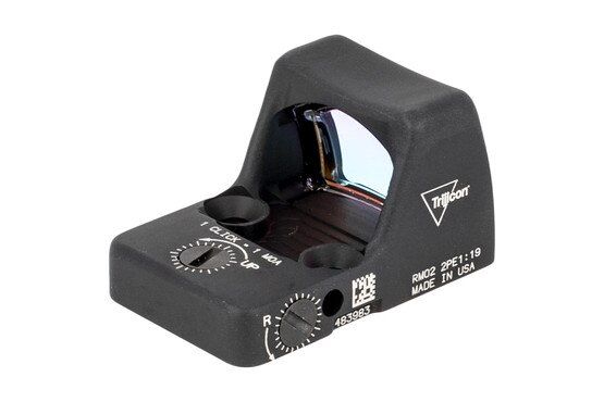 Trijicon black 6.5 MOA adjustable RMR Type 2 reflex sight features repeatable 1 MOA click adjustments